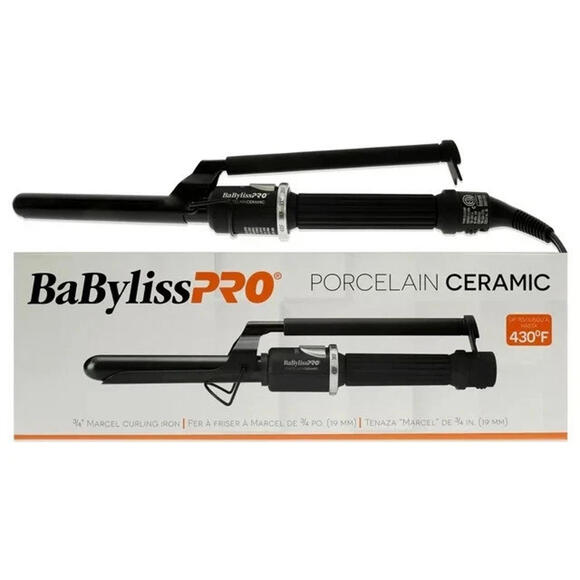 **SOLD** - Porcelain Ceramic Marcel Curling Iron  3/4 in, BP75MUC Black - Picture 1 of 4
